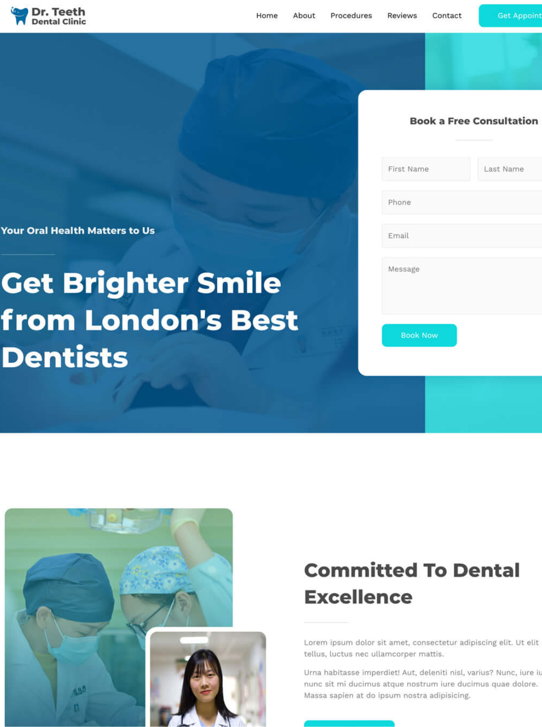 Dental clinic template example